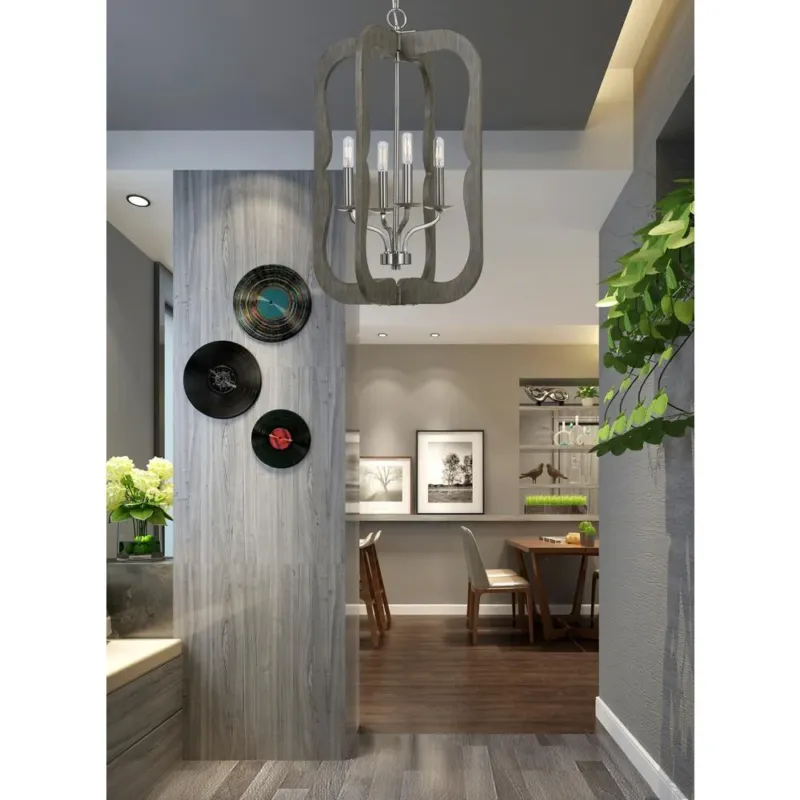 40W X 4 Portici Wood Pendant Fixture (Edison Bulbs Not Included) By Cal Lighting | Pendant Lamps | Moidshstore