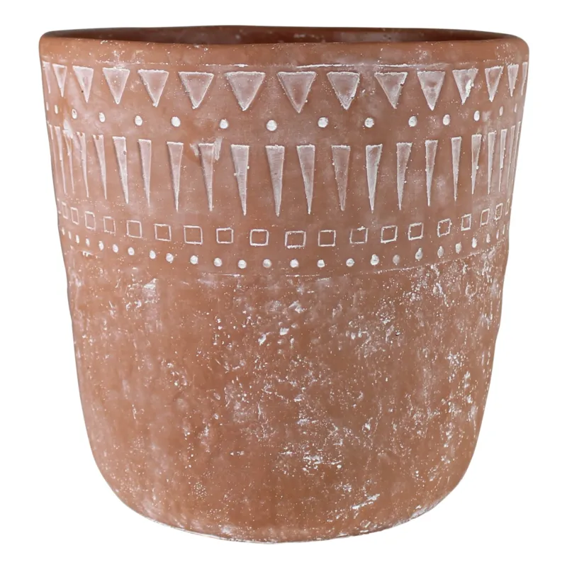 Lima Cachepot, Cement, Terra Cotta - Large Set Of 4 By HomArt | Planters, Troughs & Cachepots | Modishstore