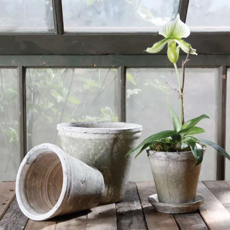 Rustic Terra Cotta Short Tomato Pot - Large - Whitestone Set Of 4 By HomArt | Planters, Troughs & Cachepots | Modishstore