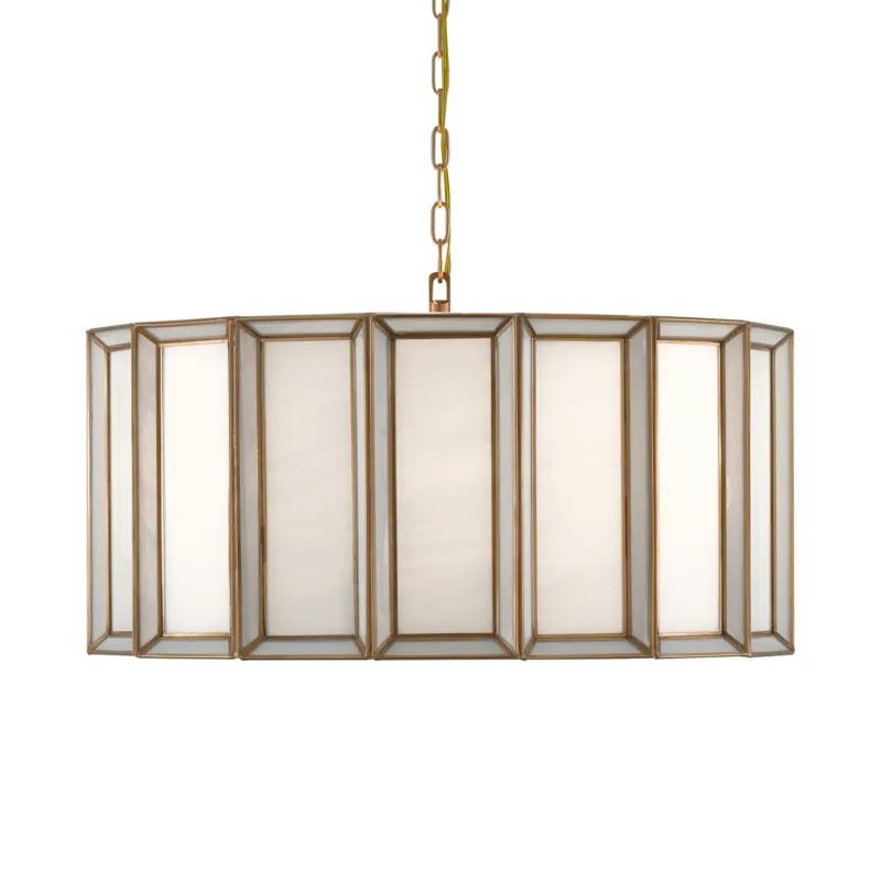 Daze 24" Brass Pendant | Hand-Painted Milk Glass