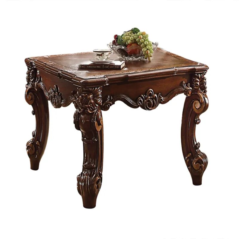 Wooden End Table In Cherry Brown By Benzara | Side Tables | Modishstore