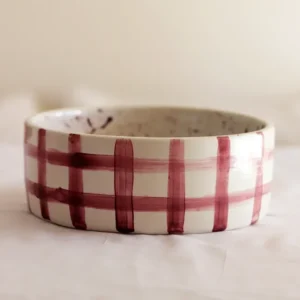 CERAMIC PLAID SALAD BOWL
