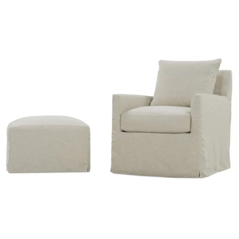 Lilah Slipcover Swivel Glider & Ottoman