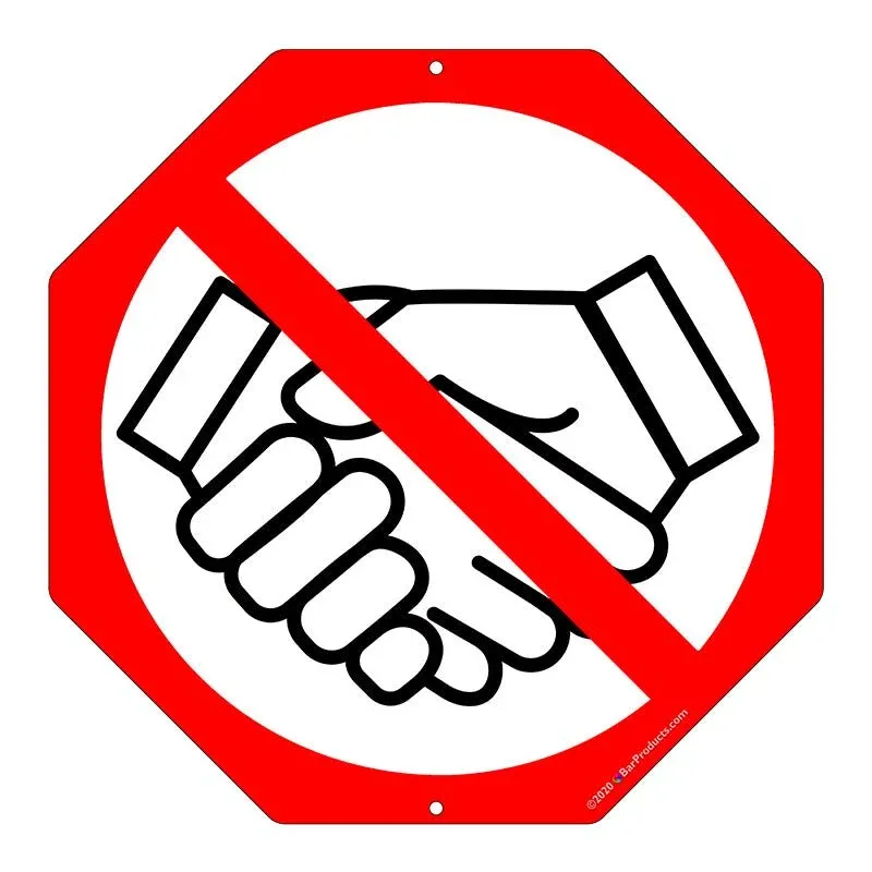 Octagon Metal Kolorcoat™ Sign - No Hand Shaking